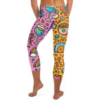 Coffee and Wine Cute Doodles Capri Leggings