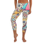 Whimsical Summer Beach Capri Leggings - Image 5