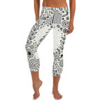 Fun and Cool Doodles Capri Leggings with Geometric Patterns - Image 2