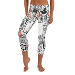 Whimsical Geometric Cool Doodles Capri Leggings - Image 2