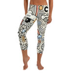 Whimsical Geometric Cool Doodles Capri Leggings - Image 2
