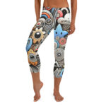 Whimsical Geometric Cool Doodles Capri Leggings - Image 2