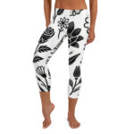 Whimsical Flower Doodles Capri Leggings - Image 2