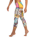 Whimsical Summer Beach Capri Leggings - Image 2