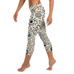 Cool Doodle Smileys and Shapes Capri Leggings - Image 3