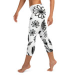 Whimsical Flower Doodles Capri Leggings - Image 3