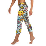 Joyful Cute Doodles Capri Leggings for Yoga - Image 3