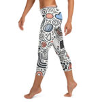 Colourful Coffee Time Cute Doodles Capri Leggings - Image 2