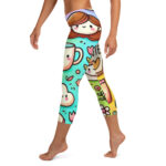Colourful Coffee Time Cute Doodles Capri Leggings - Image 6