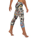 Whimsical Geometric Cool Doodles Capri Leggings - Image 4