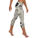 Cool Doodle Smileys and Shapes Capri Leggings - Image 4