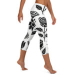 Whimsical Flower Doodles Capri Leggings - Image 4