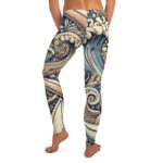 Ocean Adventure Summer Doodles Pattern Leggings - Image 2