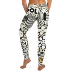 Artistic Geometric and Cloud Doodles Leggings - Image 2