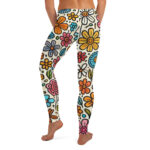 Vibrant Floral Meadow Workout Leggings - Image 2