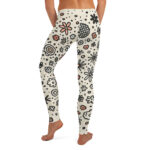 Playful Doodle Flower Workout Leggings - Image 2