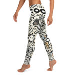Artistic Geometric and Cloud Doodles Leggings - Image 3