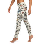 Playful Doodle Flower Workout Leggings - Image 3