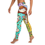 Cheerful Coffee Time Cute Doodles Leggings - Image 3