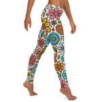 Vibrant Floral Meadow Workout Leggings - Image 4