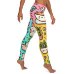 Cheerful Coffee Time Cute Doodles Leggings - Image 4