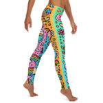 Cheerful Coffee and Wine Cute Doodles Leggings - Image 4