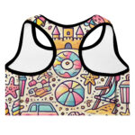 Summer Beach Fun Padded Sports Bra - Image 2