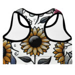 Elegant Floral Design Padded Sports Bra - Image 2