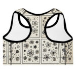 Whimsical Floral Pattern Padded Sports Bra - Image 2