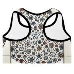 Whimsical Circular Flower Pattern Padded Sports Bra - Image 2