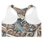 Ocean Adventure Summer Doodles Pattern Padded Sports Bra - Image 4