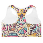 Summer Beach Fun Padded Sports Bra - Image 4