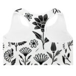Charming Flower Doodles Padded Sports Bra - Image 4