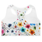 Watercolour Flower Doodle Padded Sports Bra - Image 4