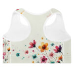 Soft Bloom Watercolour Flower Padded Doodle Sports Bra - Image 4