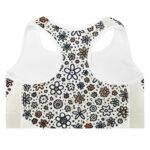 Whimsical Circular Flower Pattern Padded Sports Bra - Image 4