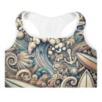 Ocean Adventure Summer Doodles Pattern Padded Sports Bra - Image 3