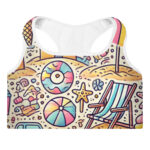 Summer Beach Fun Padded Sports Bra - Image 3