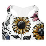 Elegant Floral Design Padded Sports Bra - Image 3