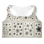 Whimsical Floral Pattern Padded Sports Bra - Image 3
