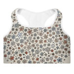 Whimsical Delicate Flower Pattern Padded Sports Bra - Image 3