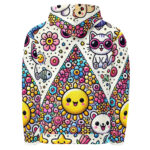 Cheerful Cute Doodles Hoodie for All Seasons - Image 3