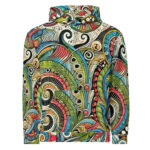 Scribble Diffusion Vibrant Mosaic Abstract Doodle Hoodie - Image 2