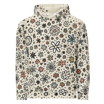 Playful Doodle Flower Graphic Hoodie