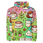 Whimsical Coffee Time Cute Doodles Hoodie