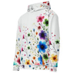 Watercolour Flower Doodle Graphic Hoodie - Image 2
