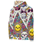 Cheerful Cute Doodles Hoodie for All Seasons - Image 4