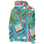 Vibrant Coffee and Wine Cute Doodles Hoodie - Image 4
