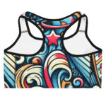 Colourful Summer Beach Activities Sports Bra - Image 2
