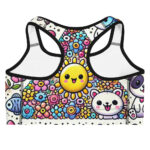 Playful Adorable Cute Doodles Sports Bra for All Activities - Image 2